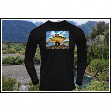 POLERA MANGA LARGA NEGRA ( OSO )