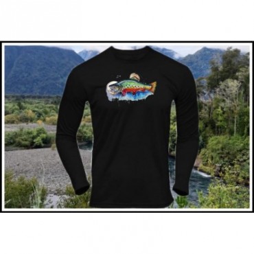 POLERA MANGA LARGA NEGRA ( TRUCHA BROOK )